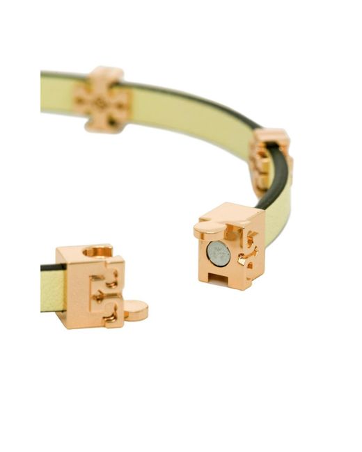 Tory Burch Metallic Logo-Plaque Bracelet
