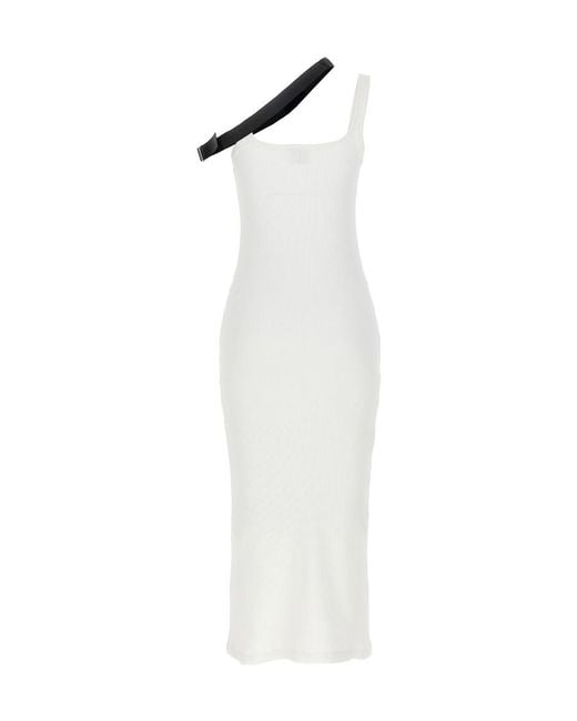 Courreges White Courrèges Strap Detailed Midi Dress