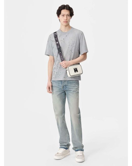 Amiri Gray Ma Shotgun Embroidered T-Shirt for men