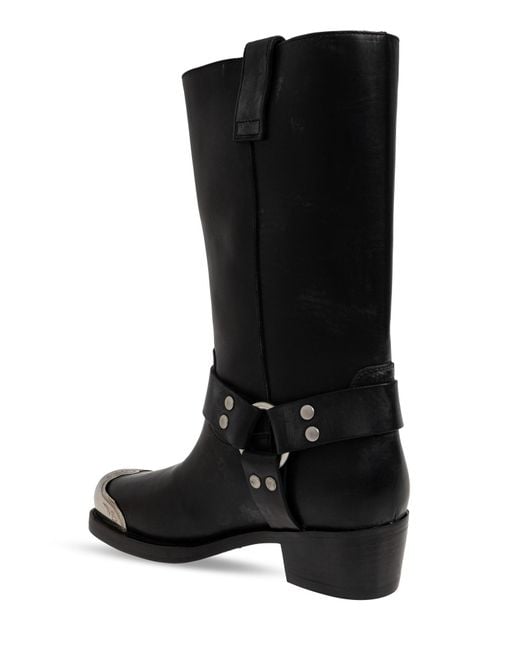 Paris Texas Black Roxy Leather Boots