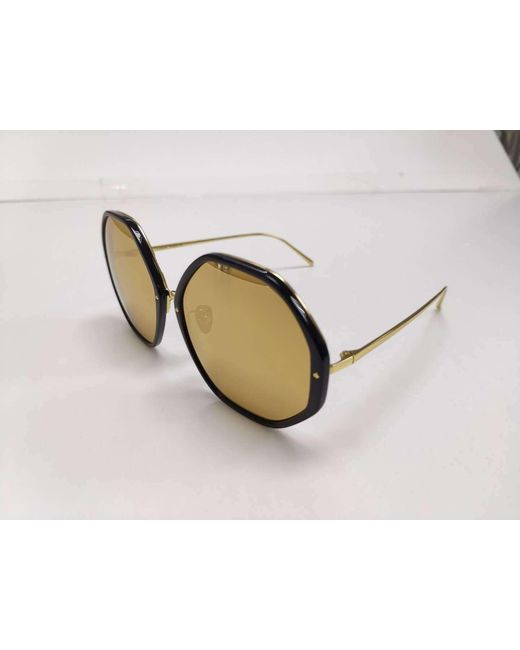 Linda Farrow Metallic Hexagonal Frame Sunglasses for men
