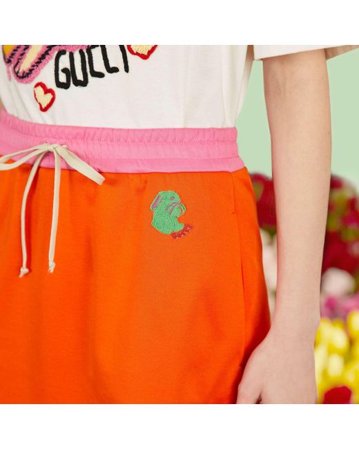 Gucci Orange Lunar New Year Drawstring Mini Skirt