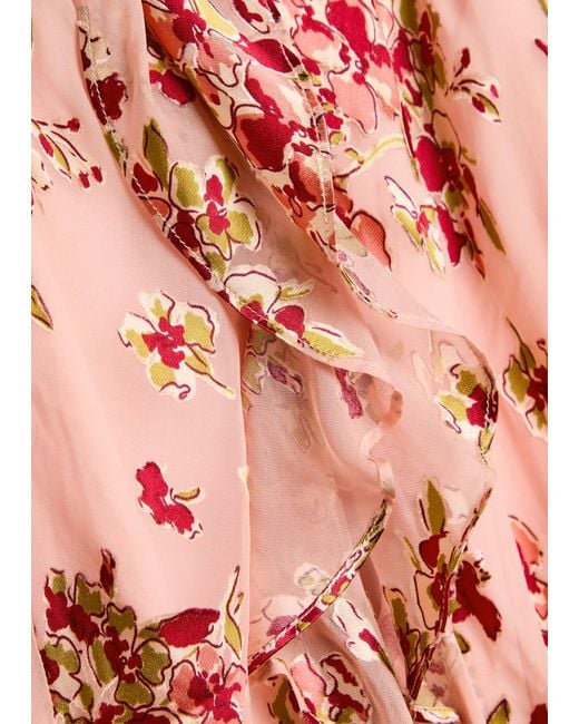Rixo White Floral-Print Woven Maxi Dress