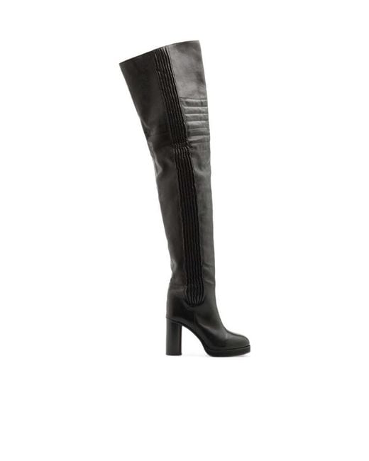 Isabel Marant Black Laelle Leather Over-The-Knee Boots