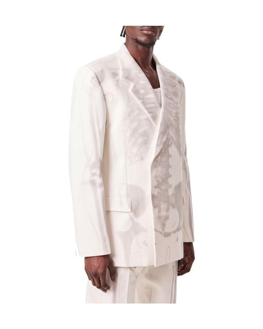 Off-White c/o Virgil Abloh White Body Scan Relax Denim Double Jacket for men