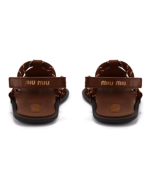 Miu Miu Brown Flat Slippers