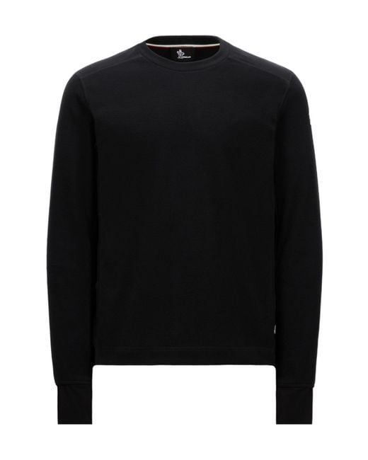 Moncler Black Grenoble Logo Embroidered Crewneck Jumper for men