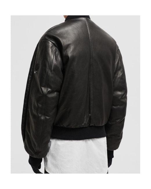 Moncler Black X Willow Smith Leather Bomber Jacket