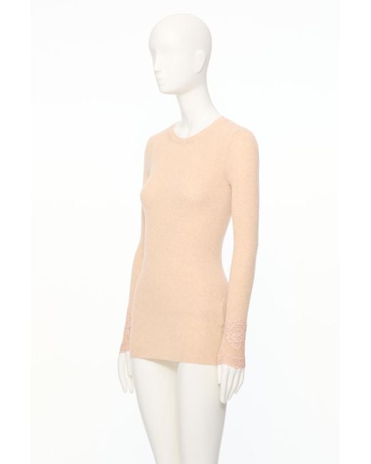 Valentino White Lace Detailed Crewneck Dress