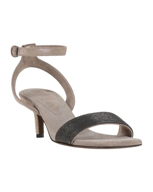 Brunello Cucinelli Metallic Solid Color Sandals