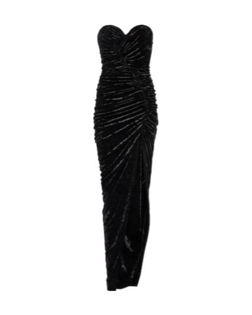 Alexandre Vauthier Black Ruched Velvet Gown