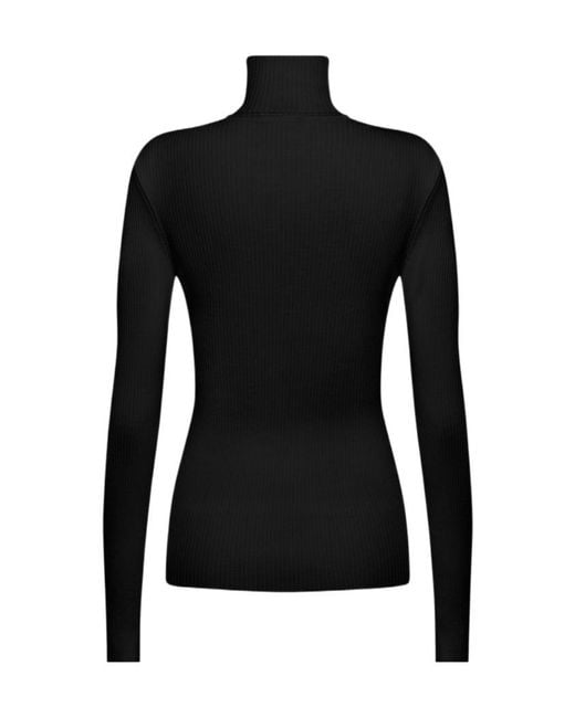 Wolford Black Ribbed Turtleneck Knitwear