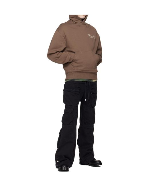 Amiri Brown Embroidered Logo Hoodie for men
