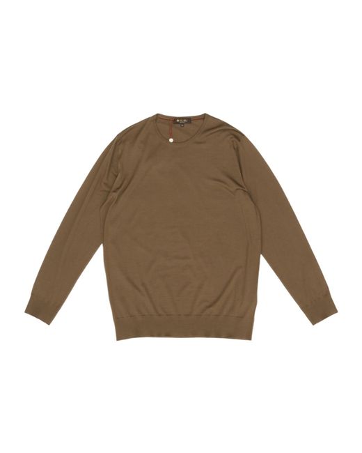 Loro Piana Natural Long-Sleeved Crewneck T-Shirt for men