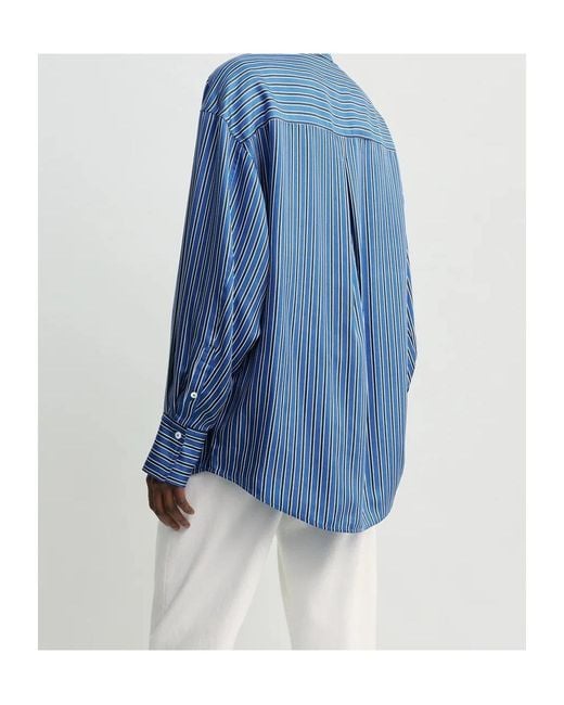 Totême Blue Totême Oversized Striped Shirt