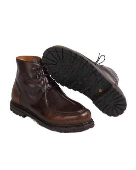 Officine Creative Brown Volcov Lace Up Boots for men
