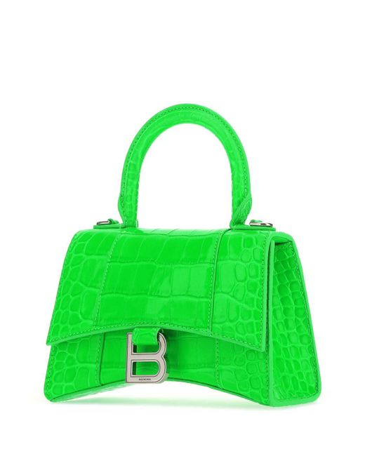Balenciaga Green Hourglass Xs Top Handle Bag