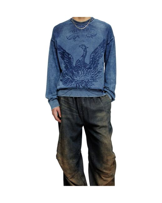 DIESEL Blue K-Fenicol Crewneck Jumper for men
