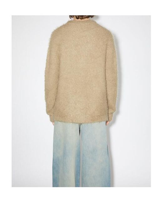 Acne Natural Crewneck Knitted Sweater for men