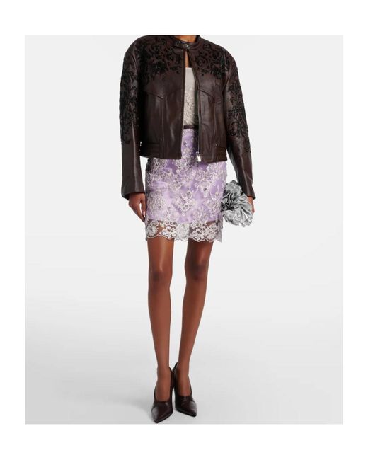 JACQUES WEI Black Beaded Leather Jacket