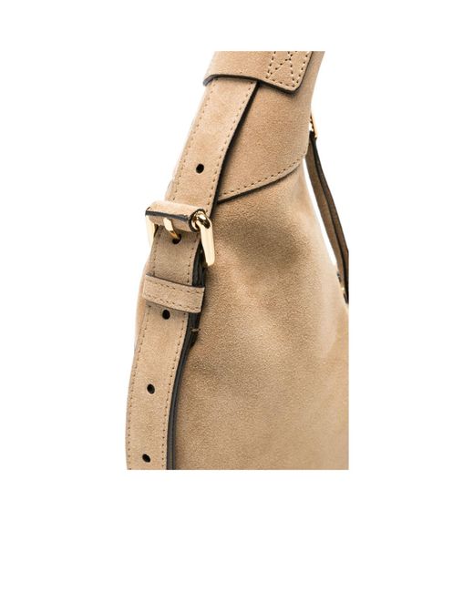 Moschino Natural Crescent-Shape Shoulder Bag