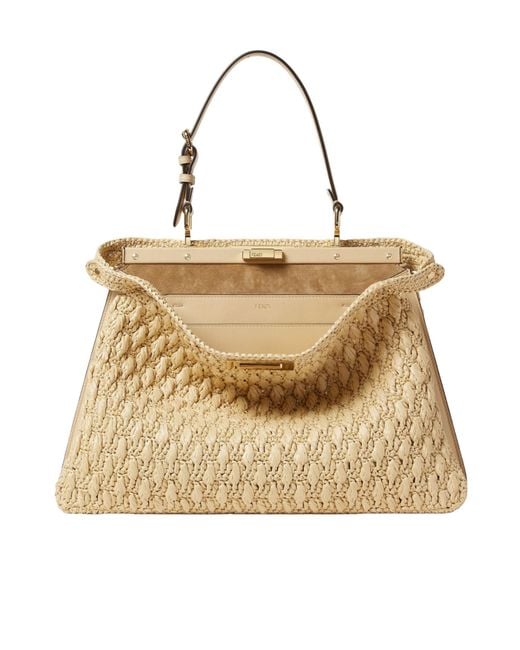 Fendi Natural Peekaboo Soft Large Tote Bag