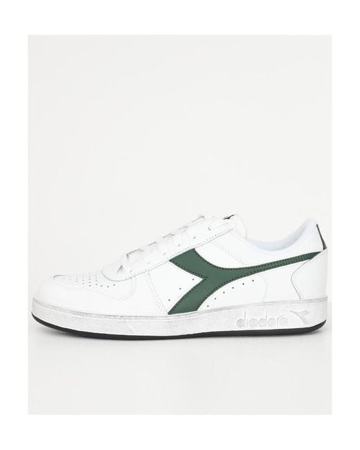 Diadora White Logo Low Upper Board Shoes for men