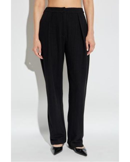 Emporio Armani Black Herringbone Pattern Trousers