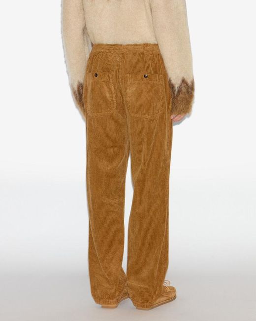 Isabel Marant Brown Corduroy Drawstring Pants for men