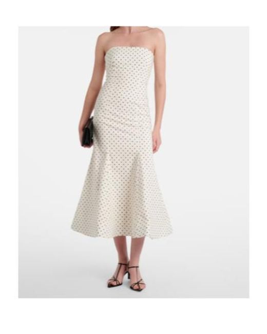 ROTATE BIRGER CHRISTENSEN White Amadelle Cotton-Blend Midi Dress