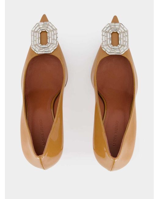 AMINA MUADDI Brown Pointed-Toe High Heels