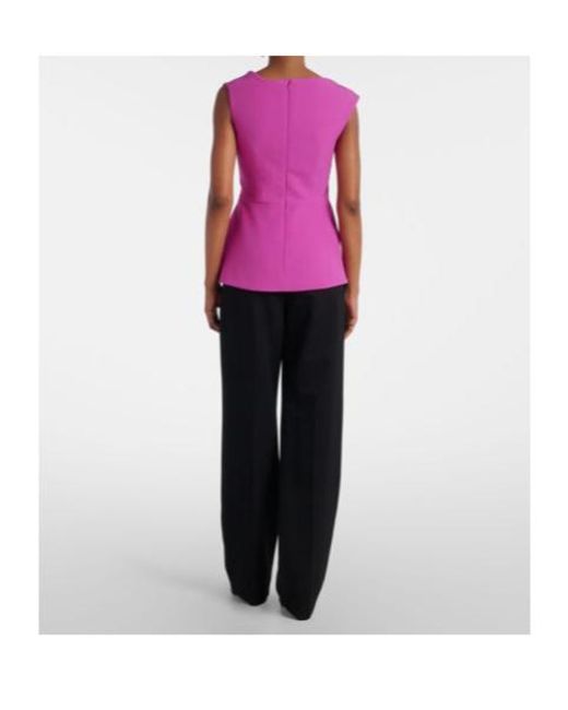 Safiyaa Purple Farrah Draped Crepe Top