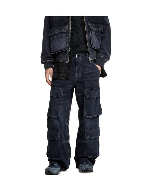 DIESEL Blue D-Touch-Cargo Relaxed Jeans for men