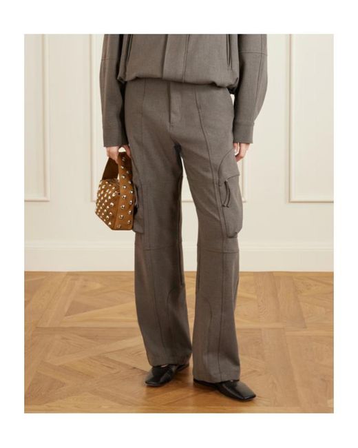 Frankie Shop Gray Casual Pants With Belt Loops