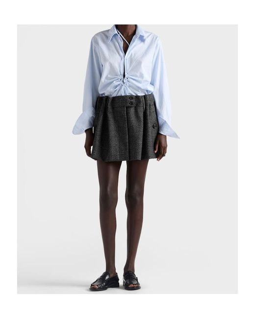 Prada Black Checked Mini Skirt