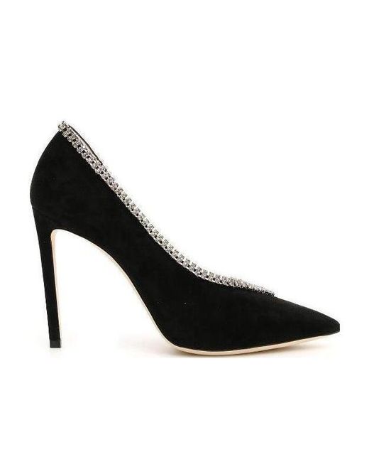 Jimmy Choo Black Crystal Decorated High Heels