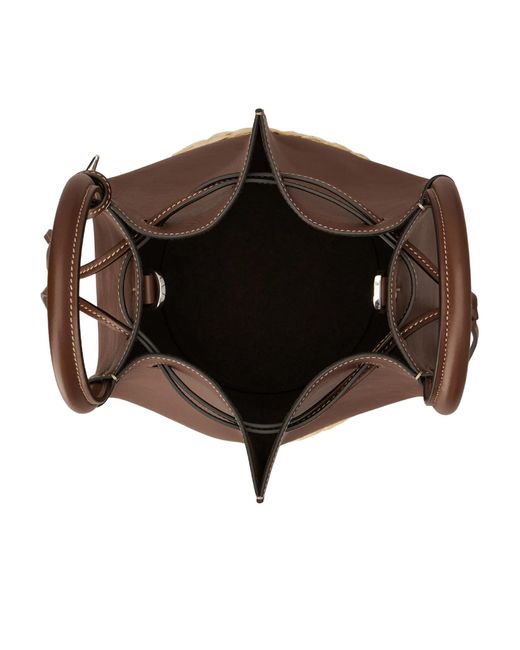 Tod's Brown Logo Embossed Panelled Bucket Bag
