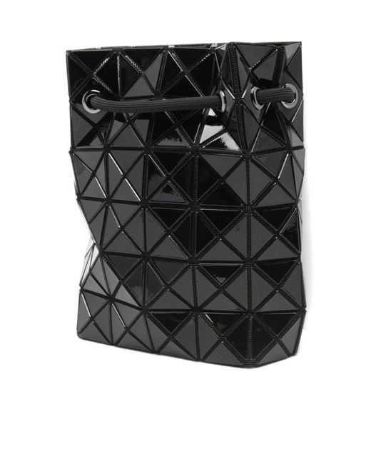 Issey Miyake Black Prism Drawstring Shoulder Bag