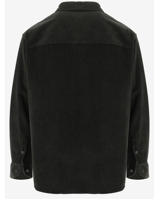 DARKPARK Black Corduroy Patch-Pocket Shirt for men