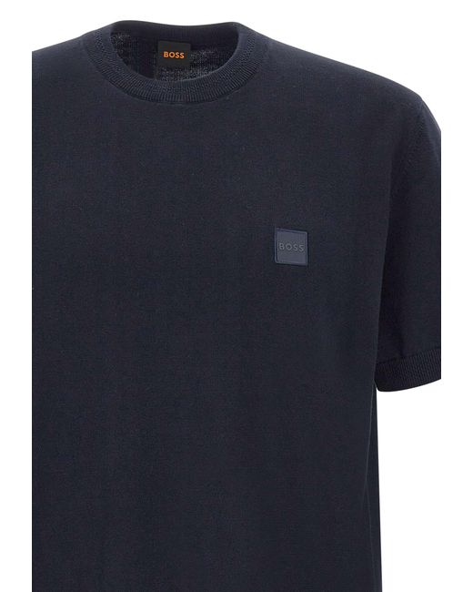 Boss Blue Kanacho Short-Sleeve Sweater for men
