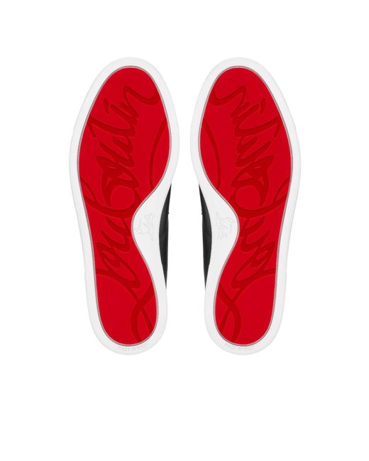 Christian Louboutin Black Chambeliboat Leather Boat Shoes for men