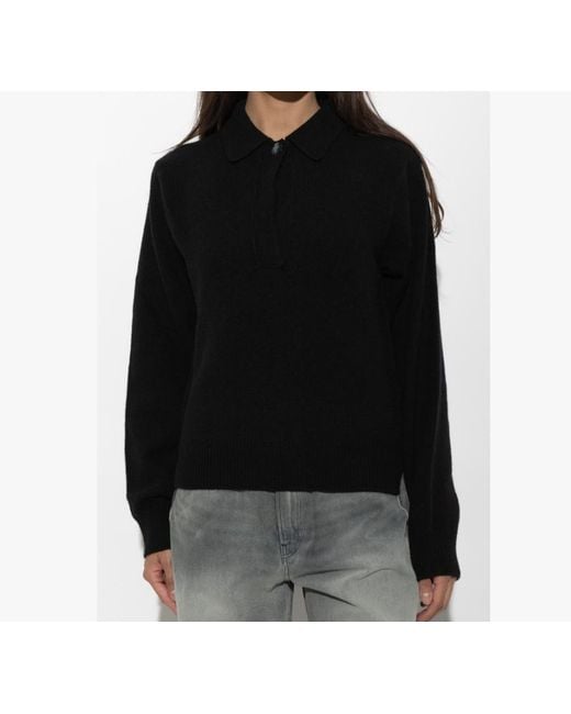 Haikure Black Polo Knitted Top