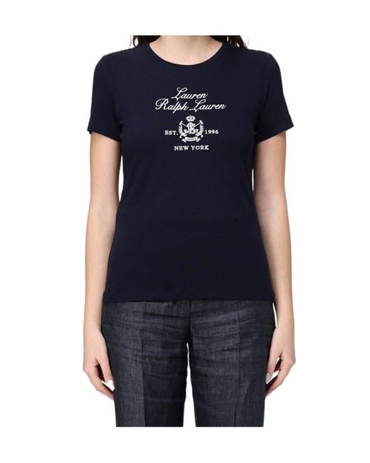 Ralph Lauren Black Lauren Logo Printed Crewneck T-Shirt