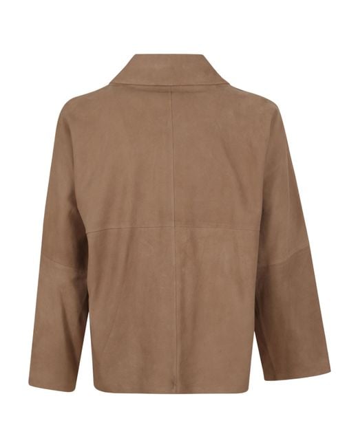 Arma Brown Boxy Button-Front Jacket