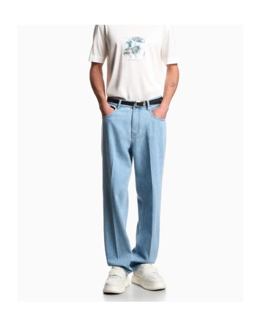 Emporio Armani Blue Mid-Waisted Long Casual Outfit for men