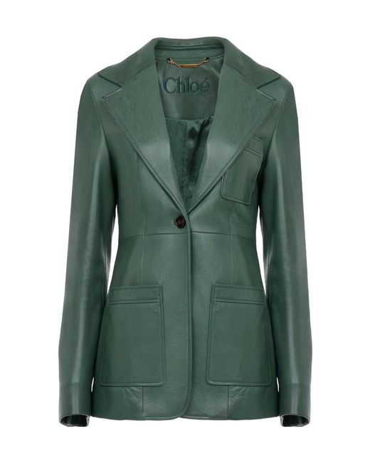 Chloé Green Leather Jacket