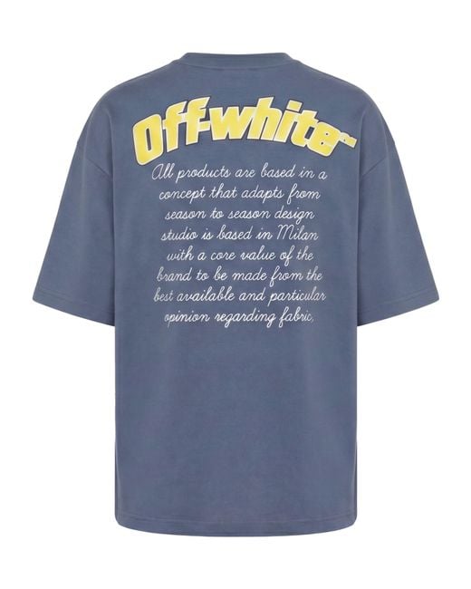 Off-White c/o Virgil Abloh Blue Graphic-Print Cotton T-Shirt for men