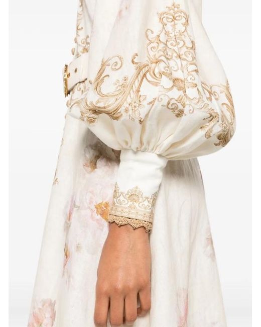 Zimmermann Natural Printed Button Dress