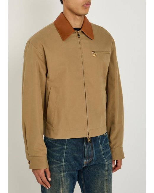 Versace Brown Quilted Canvas Jacket for men
