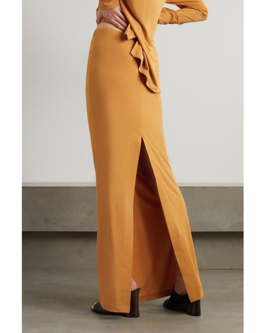 Christopher Esber Orange Sculpted-Strap Column Maxi Skirt